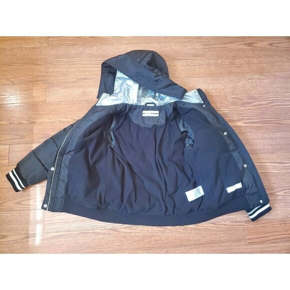 DKNY Sport Jacket Girls Size M 10/12 Black Puffer Hooded Quilted Coat Logo EUC - Picture 9 of 16